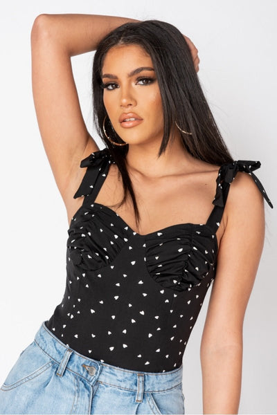 Black Heart Strappy Top - Angelic Belle