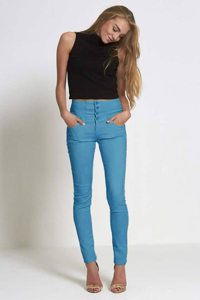 BUTTON UP SKINNY JEANS - Angelic Belle