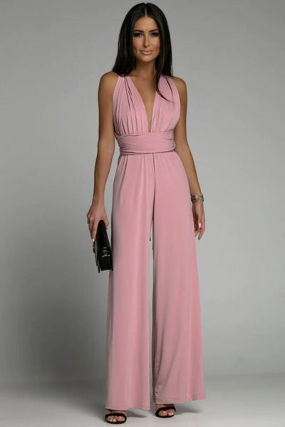 Chic and stylish Baby Pink Jumpsuit - Angelic Belle