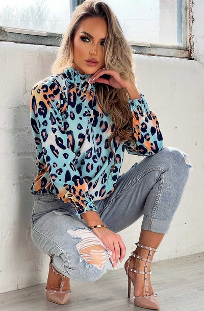 Gorgeous animal print party wear blouse top - Angelic Belle